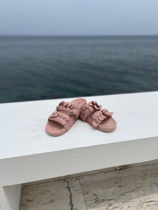 Val Flower Slides (blush)