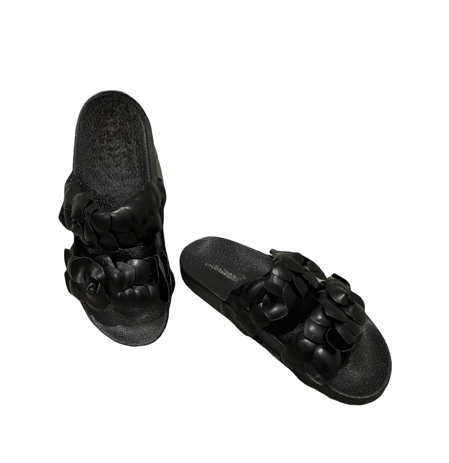 Val Flower Slides (black)